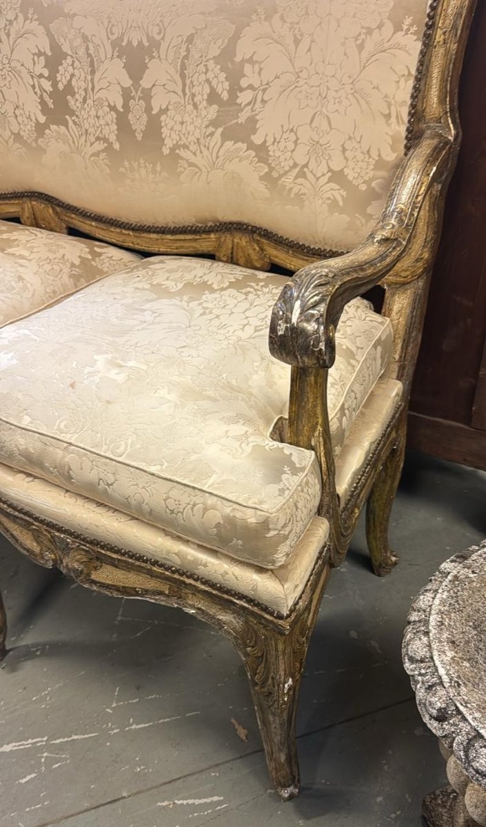 Canapé trois places en bois argenté-photo-2