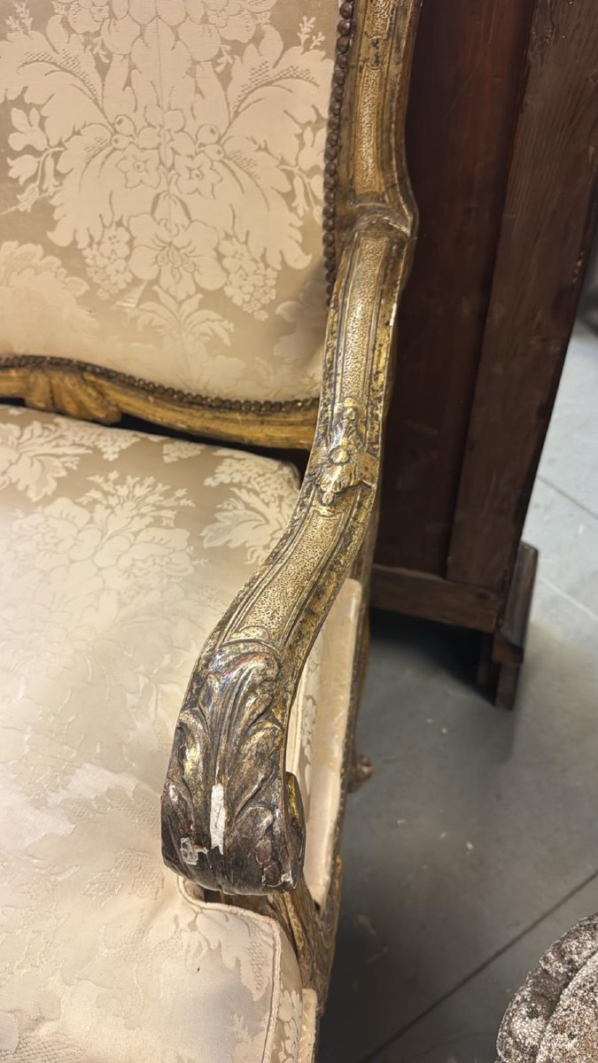 Canapé trois places en bois argenté-photo-2