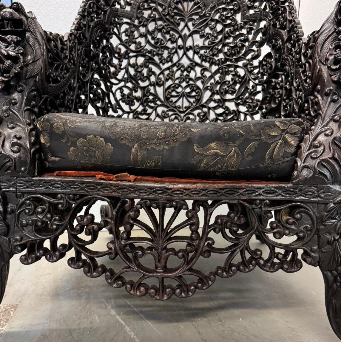 19th Century Anglo-indian Openwork Chair-photo-4