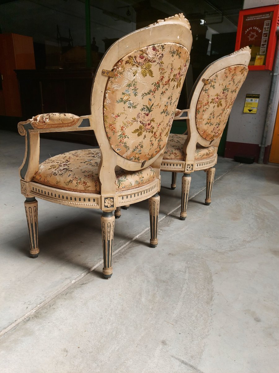 paire de fauteuils Louis XVI-photo-2