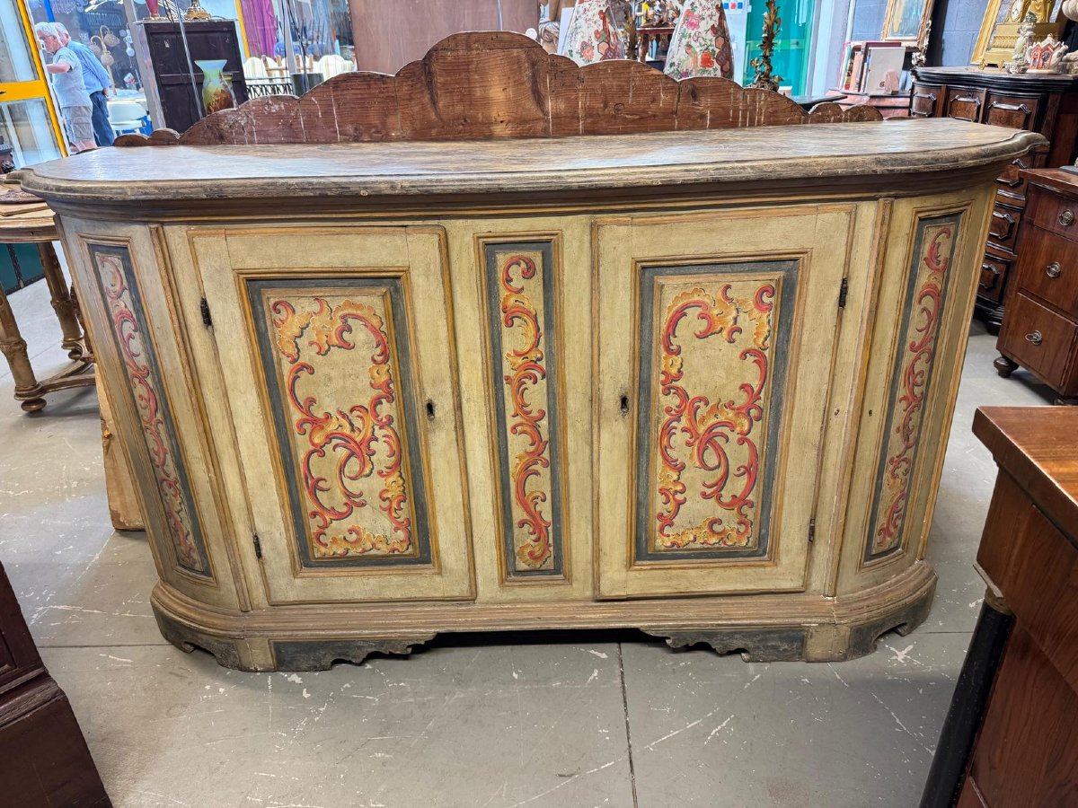 Buffet ancien en bois peint -photo-4