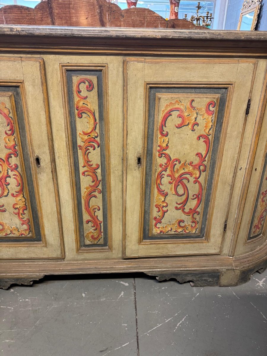 Buffet ancien en bois peint -photo-2