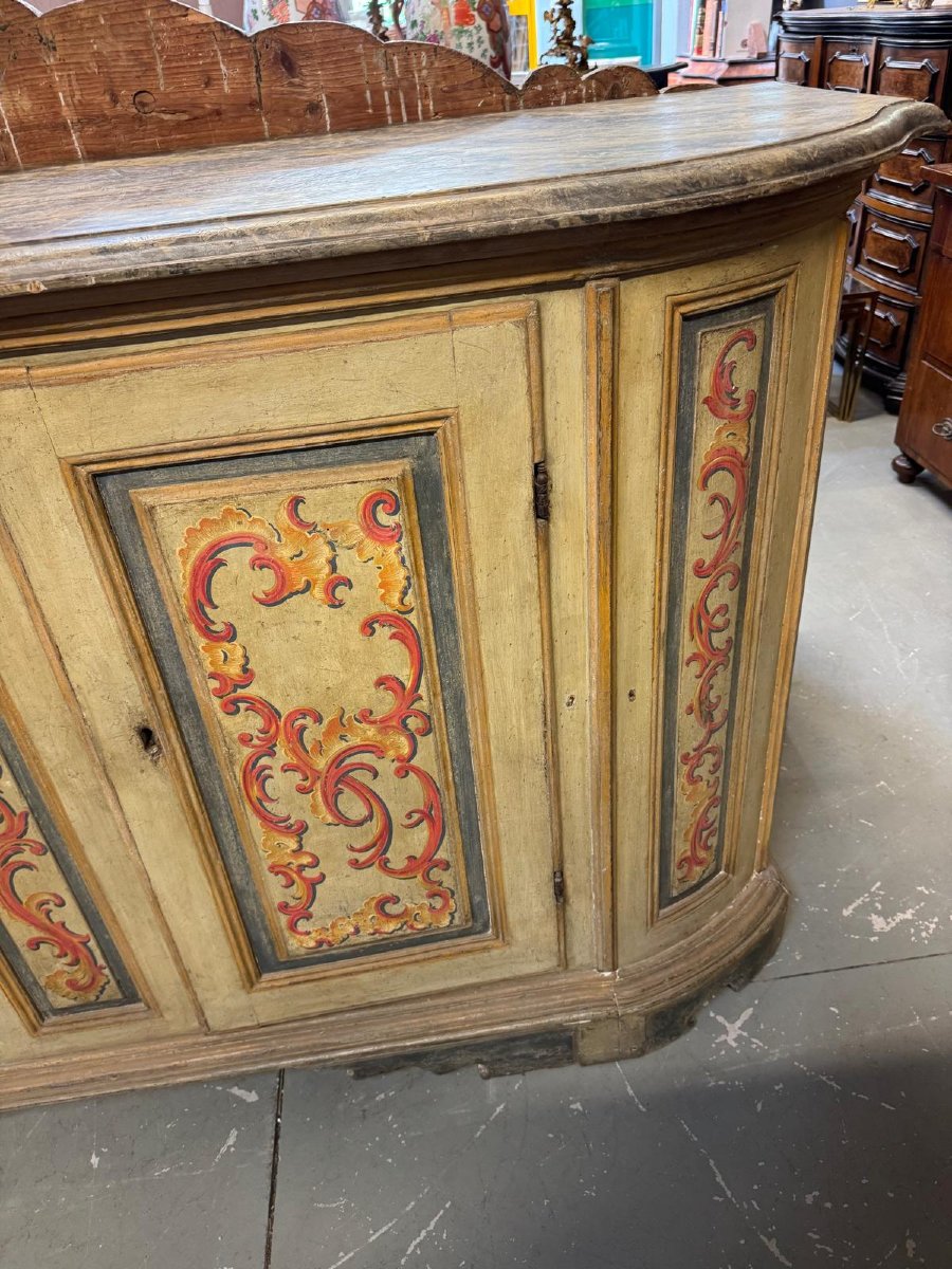 Buffet ancien en bois peint -photo-3