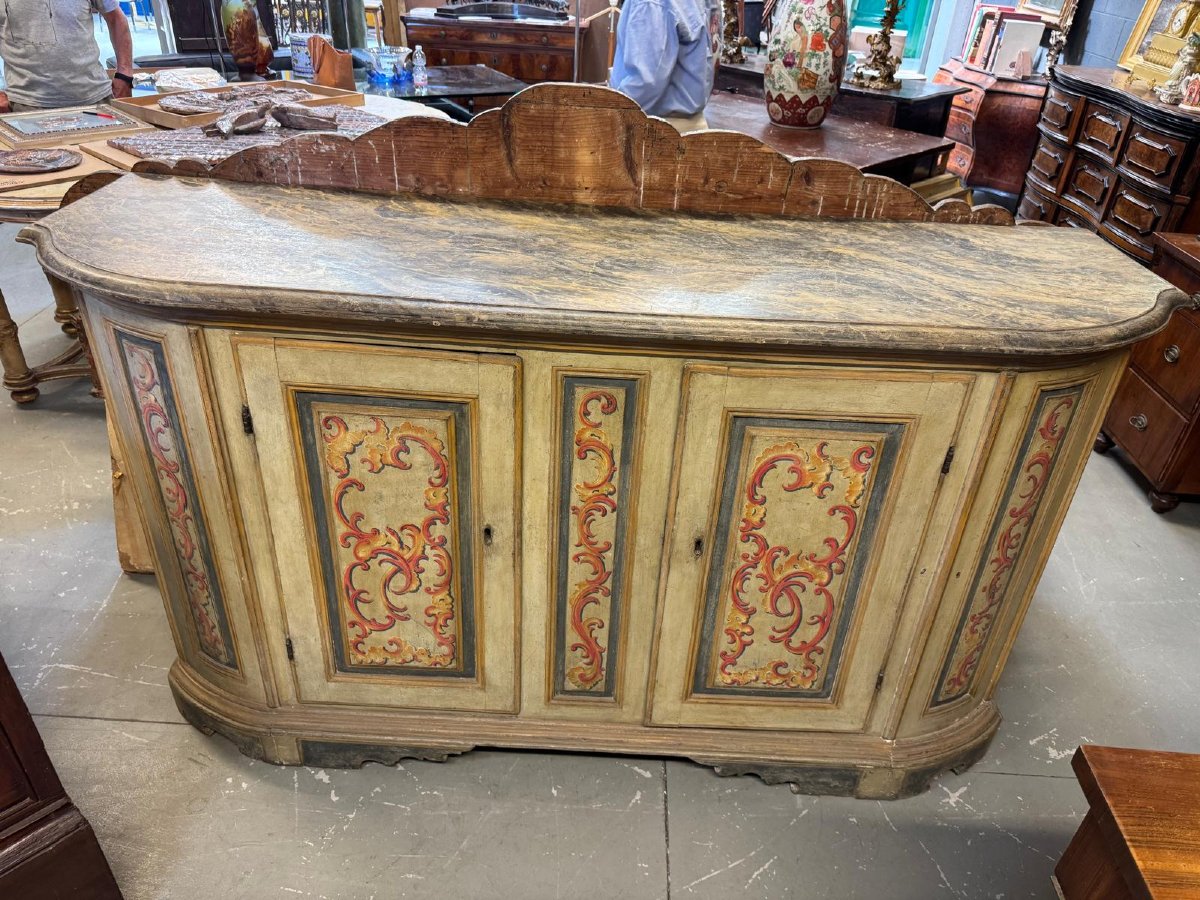 Buffet ancien en bois peint -photo-4