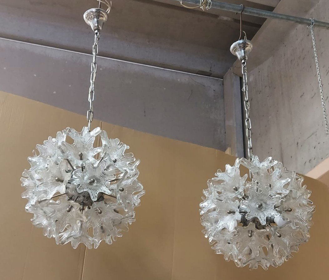 Paire de lustres en verre Sputnik-photo-2