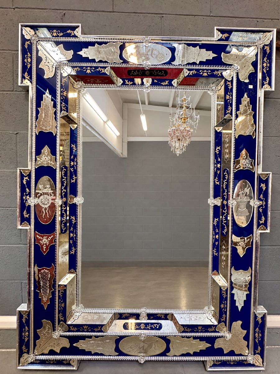Ground-glass Mirror, 20th-century Venetian Style 