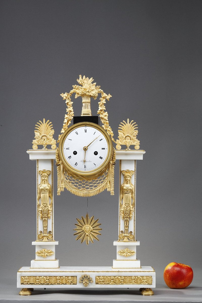 Portico Clock From The Louis XVI Period By Jacques-claude-martin Rocquet-photo-2