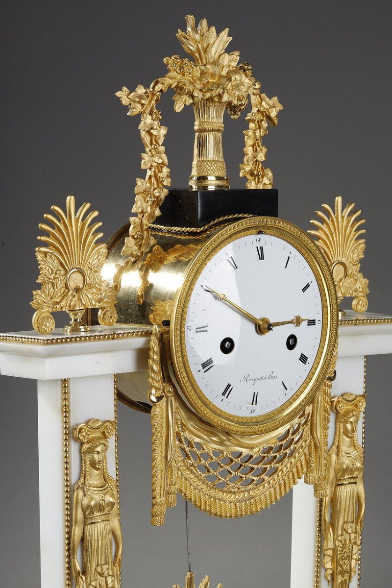 Portico Clock From The Louis XVI Period By Jacques-claude-martin Rocquet-photo-1