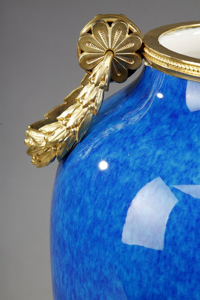 Vases De Sèvres En Céramique à Décor En Camaïeu Bleu Attribués à Paul Milet-photo-2