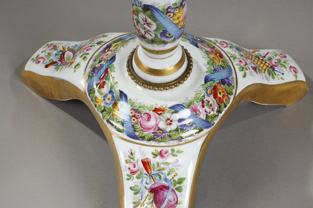 Porcelain Pedestal Table "allegory Of Music", 19th Century-photo-8