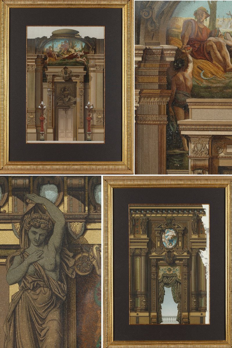 Lithographs "grand Foyer De l'Opera De Paris" From "le Nouvel Opera De Paris", 19th