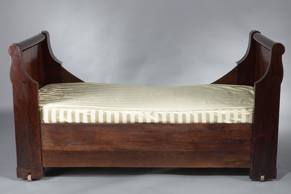 Mahogany And Gilt Bronze Sofa Bed, Restoration Period, 19th Century-photo-8