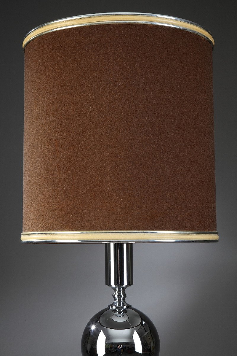 Chrome Table Lamp, Maison Charles Style, 20th Century-photo-7