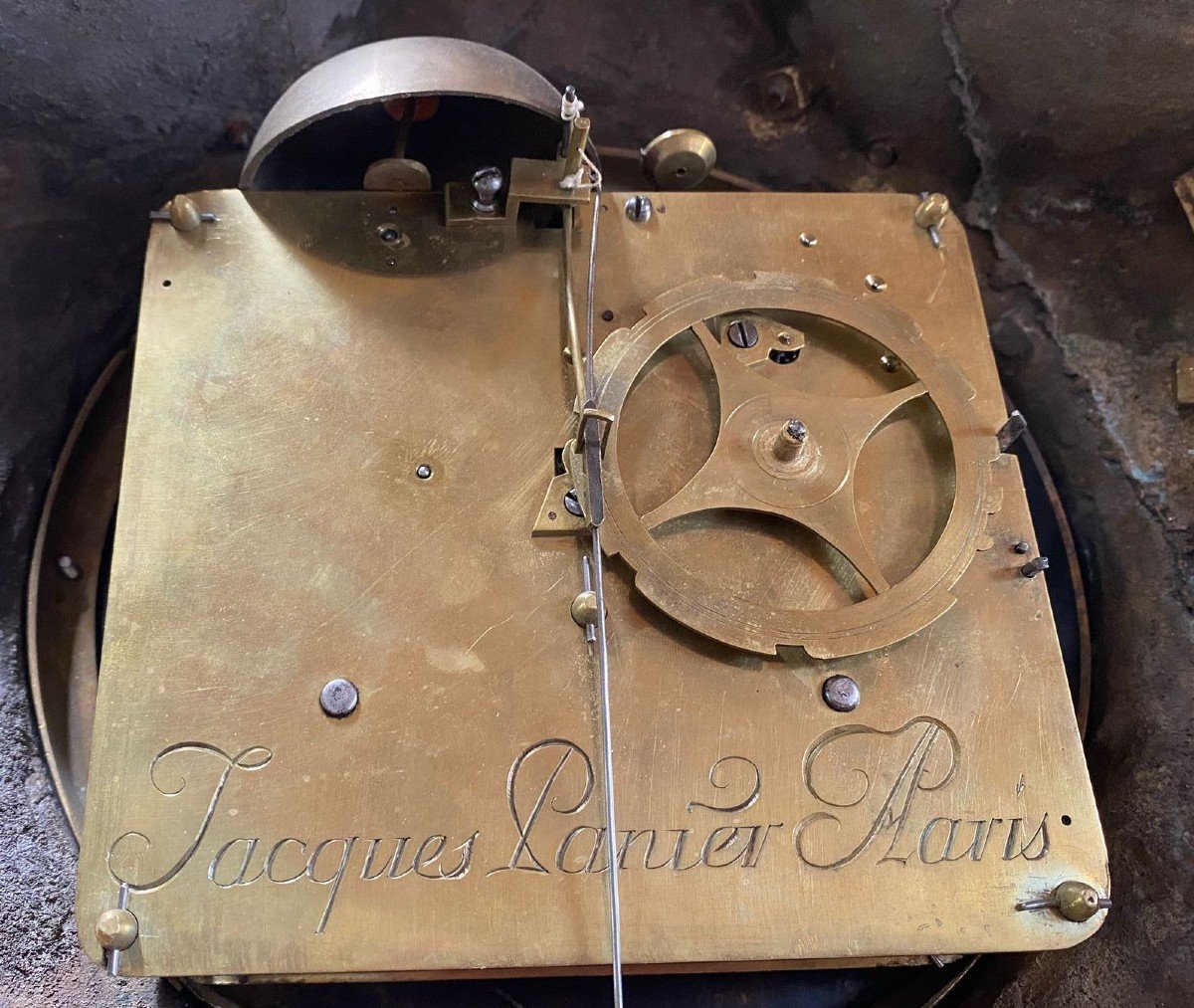 Cartel d'Applique En Bronze Et Laiton Doré, d'époque Louis XVI, Par J.panier, XVIIIe Siècle-photo-6