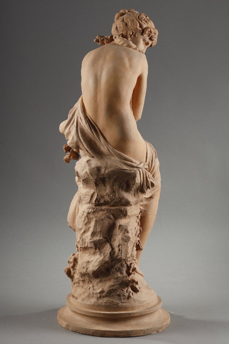 Sculpture en terre cuite "Le Printemps", signée Mathurin Moreau-photo-3