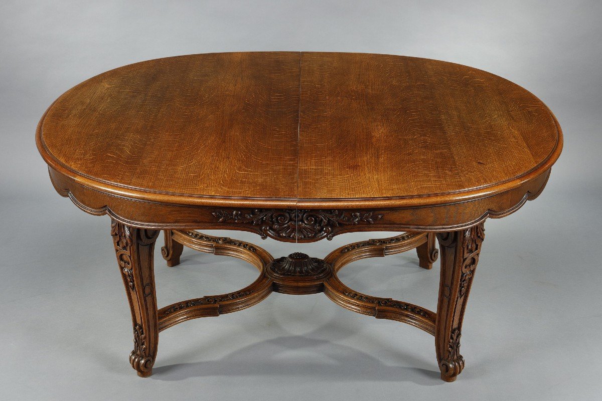 Dining Room Table In Molded And Carved Wood In Regency Style-photo-2