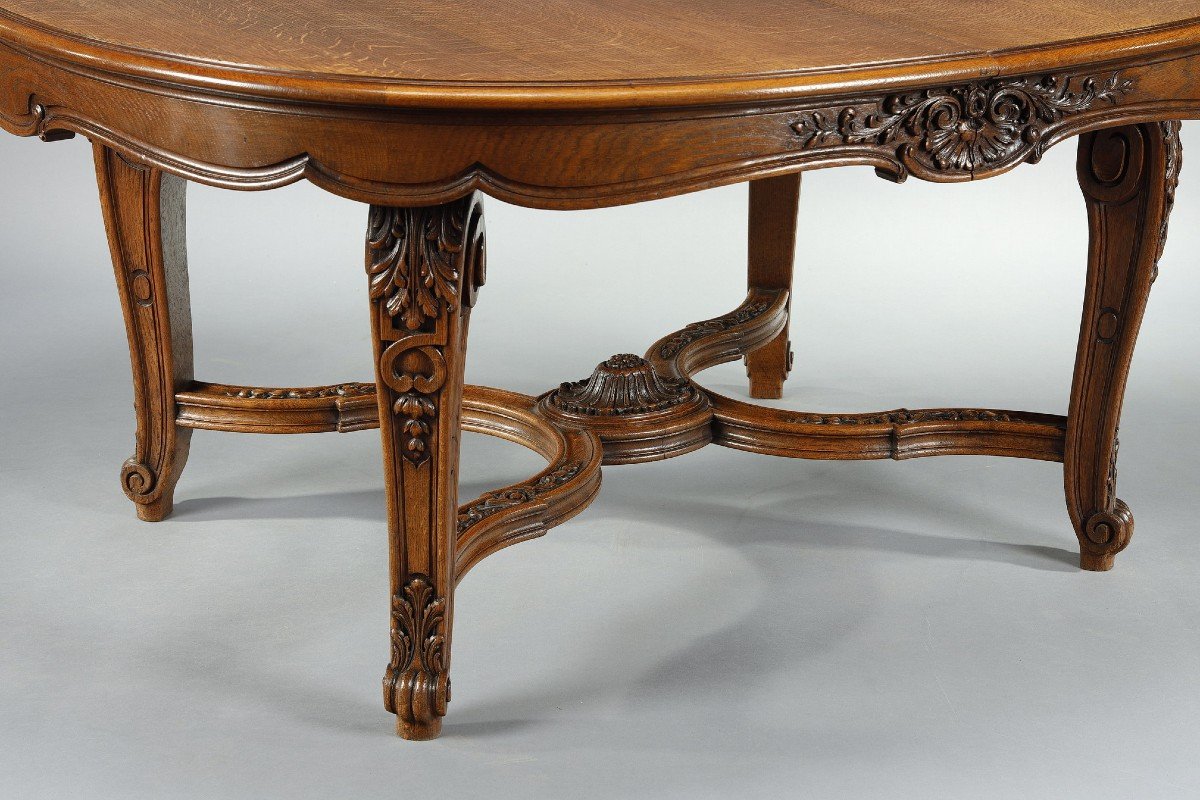 Dining Room Table In Molded And Carved Wood In Regency Style-photo-1