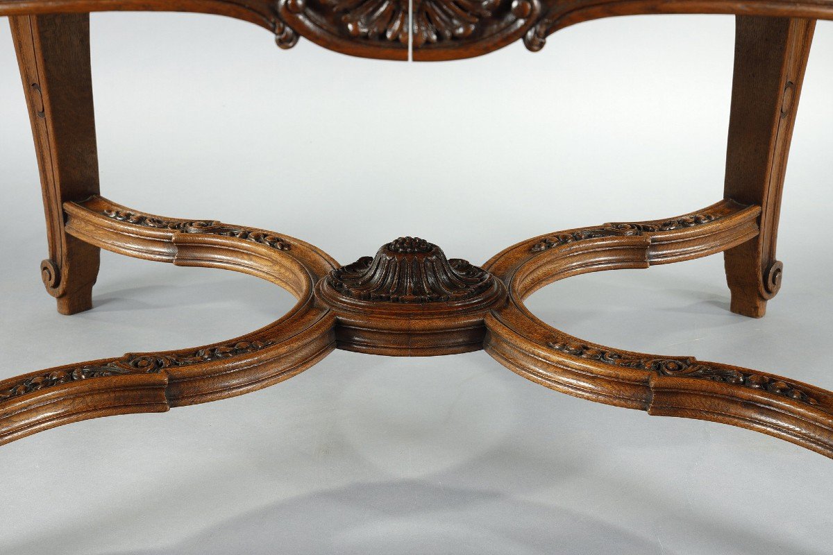 Dining Room Table In Molded And Carved Wood In Regency Style-photo-3