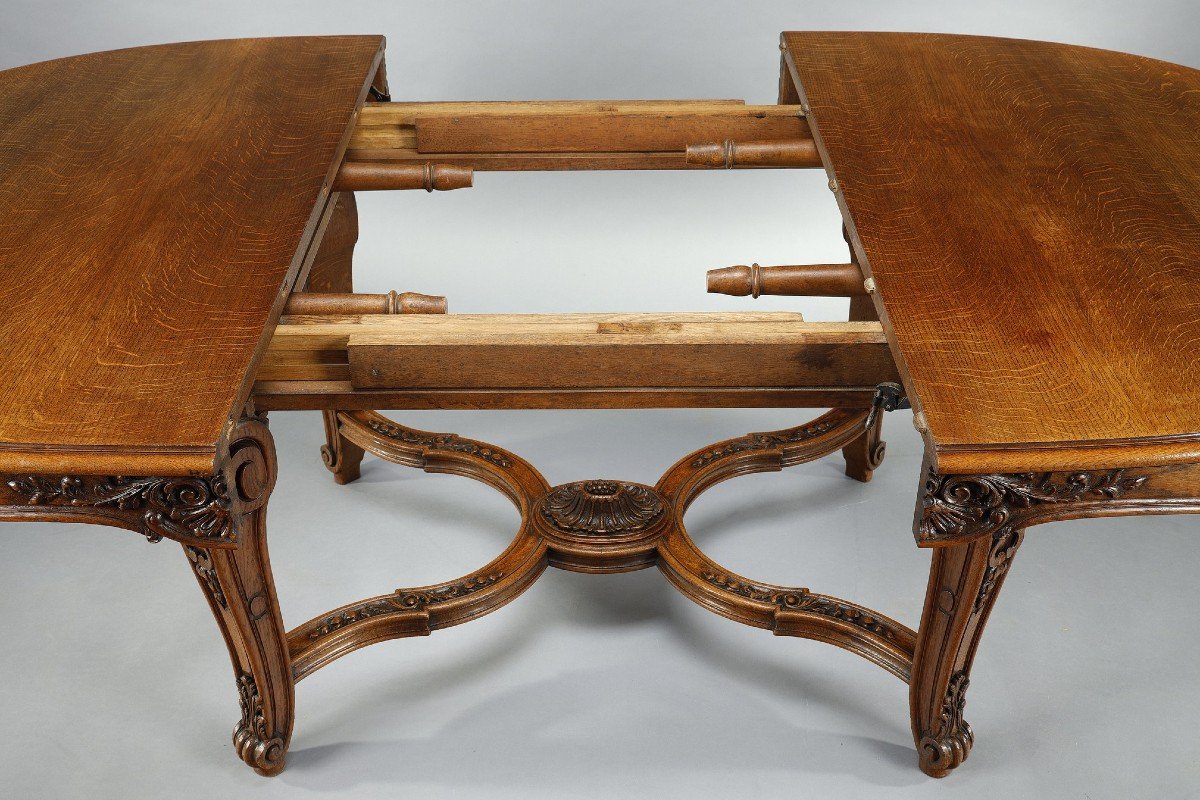 Dining Room Table In Molded And Carved Wood In Regency Style-photo-7