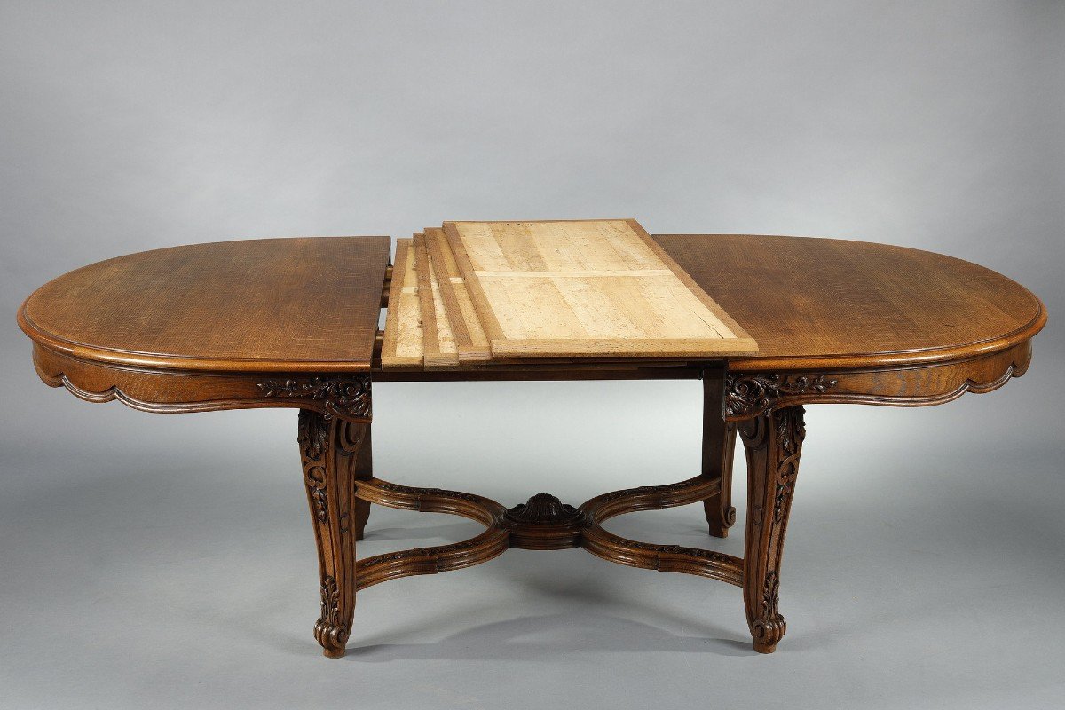 Dining Room Table In Molded And Carved Wood In Regency Style-photo-8