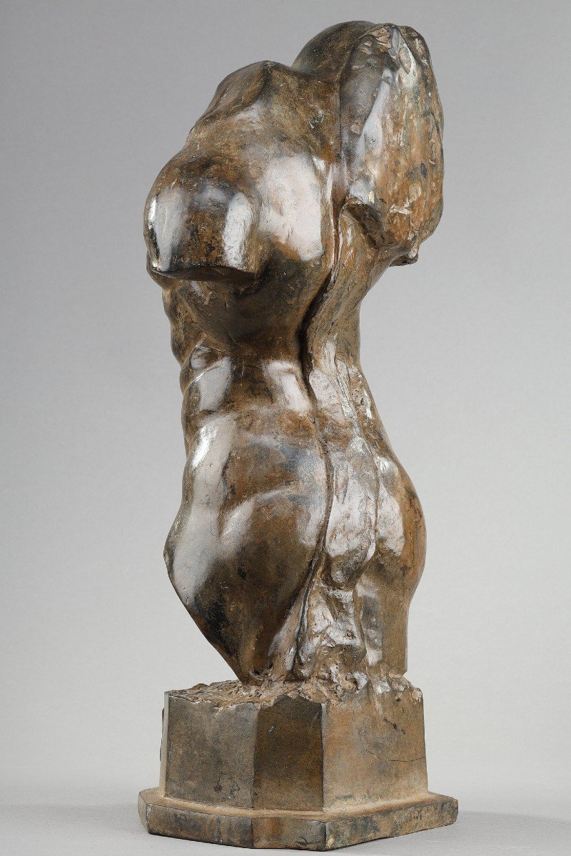 Bust Of A Naked Man By Pierre Chenet-photo-4