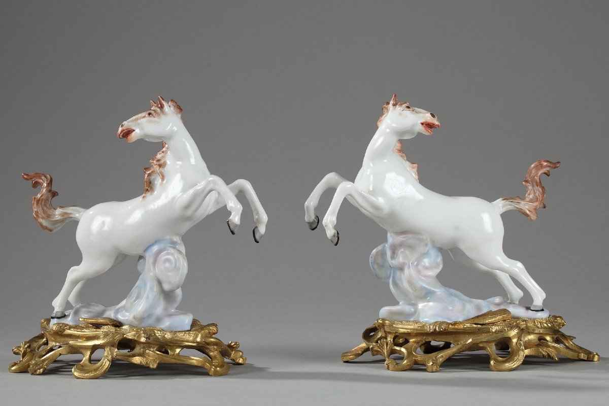 Paire De Chevaux En Porcelaine Manufacture Samson-photo-2