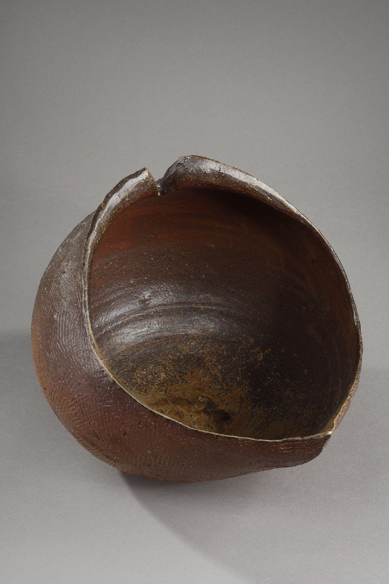 Grande Vasque En Poterie De Bizen Réalisée Par Mori Taiga -photo-2