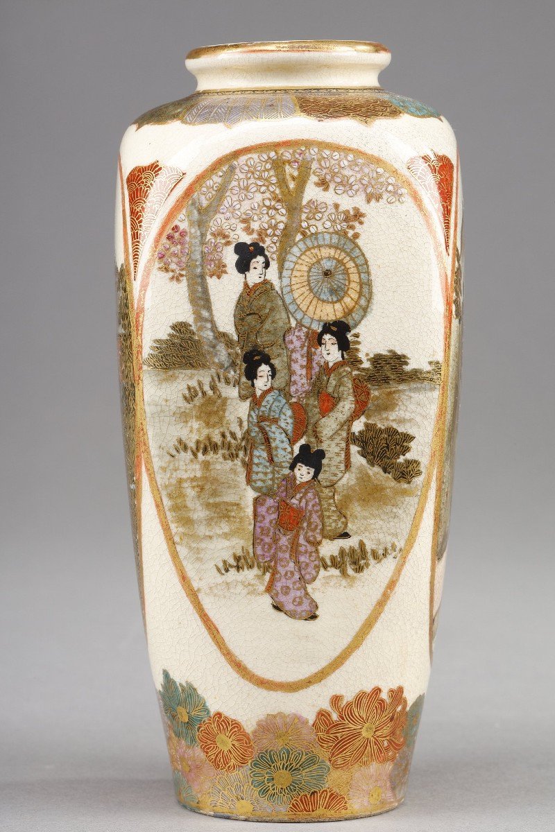 Small Satsuma Porcelain Vase From Japan, Meiji Period (1868-1912).-photo-3