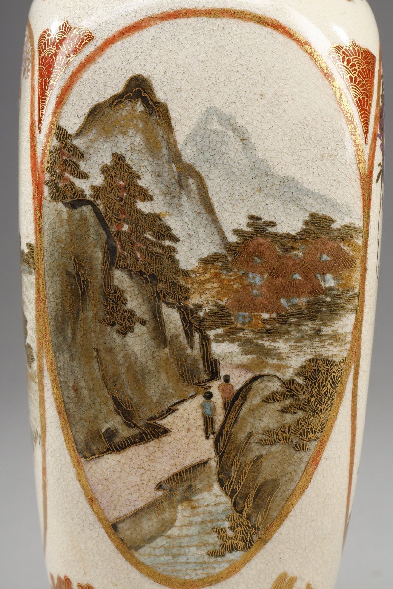 Small Satsuma Porcelain Vase From Japan, Meiji Period (1868-1912).-photo-4