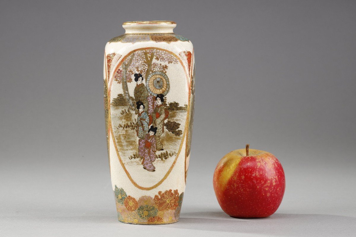 Small Satsuma Porcelain Vase From Japan, Meiji Period (1868-1912).-photo-7