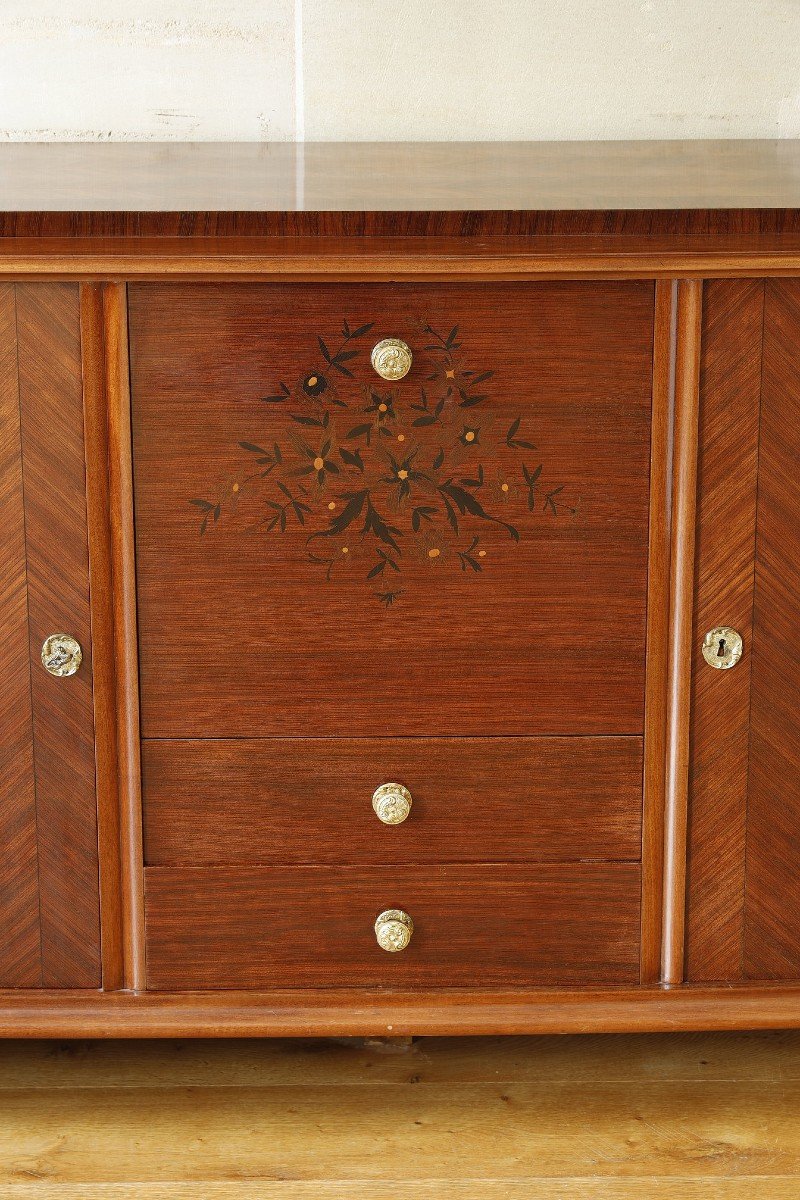 Enfilade En Bois De Rose Et Palissandre Dans Le Goût De Jules Leleu-photo-7