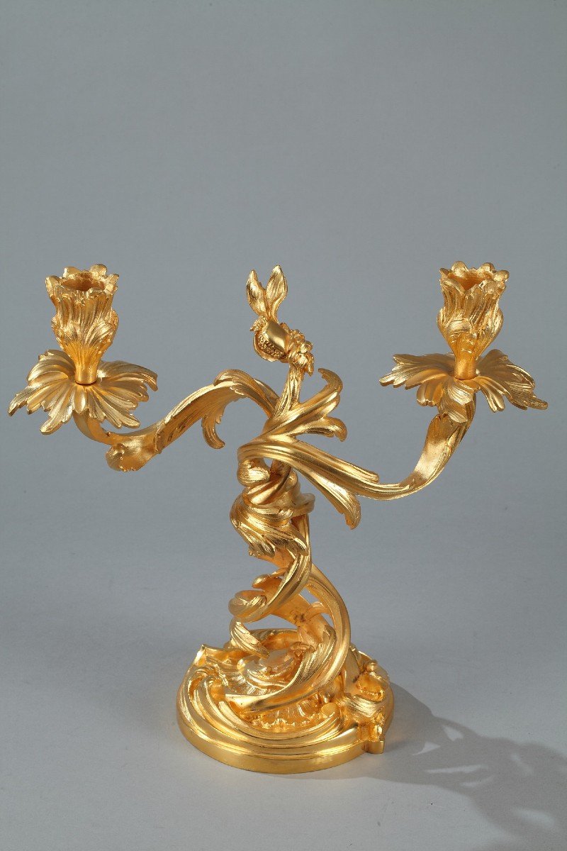 Pair Of Louis XV Style Candlesticks-photo-3