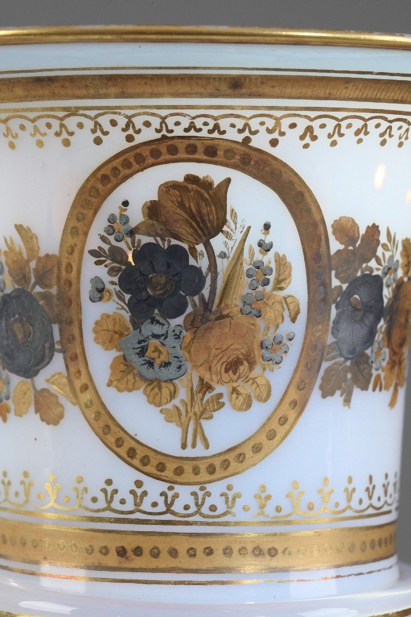 Pair Of Medici Opaline Vases With Desvignes Decor-photo-1