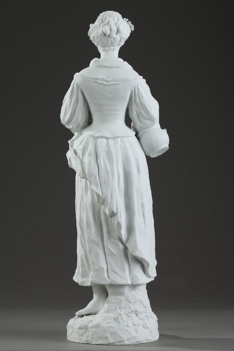 Biscuit Statuette "young Girl With A Broken Jug", 19th Century-photo-2