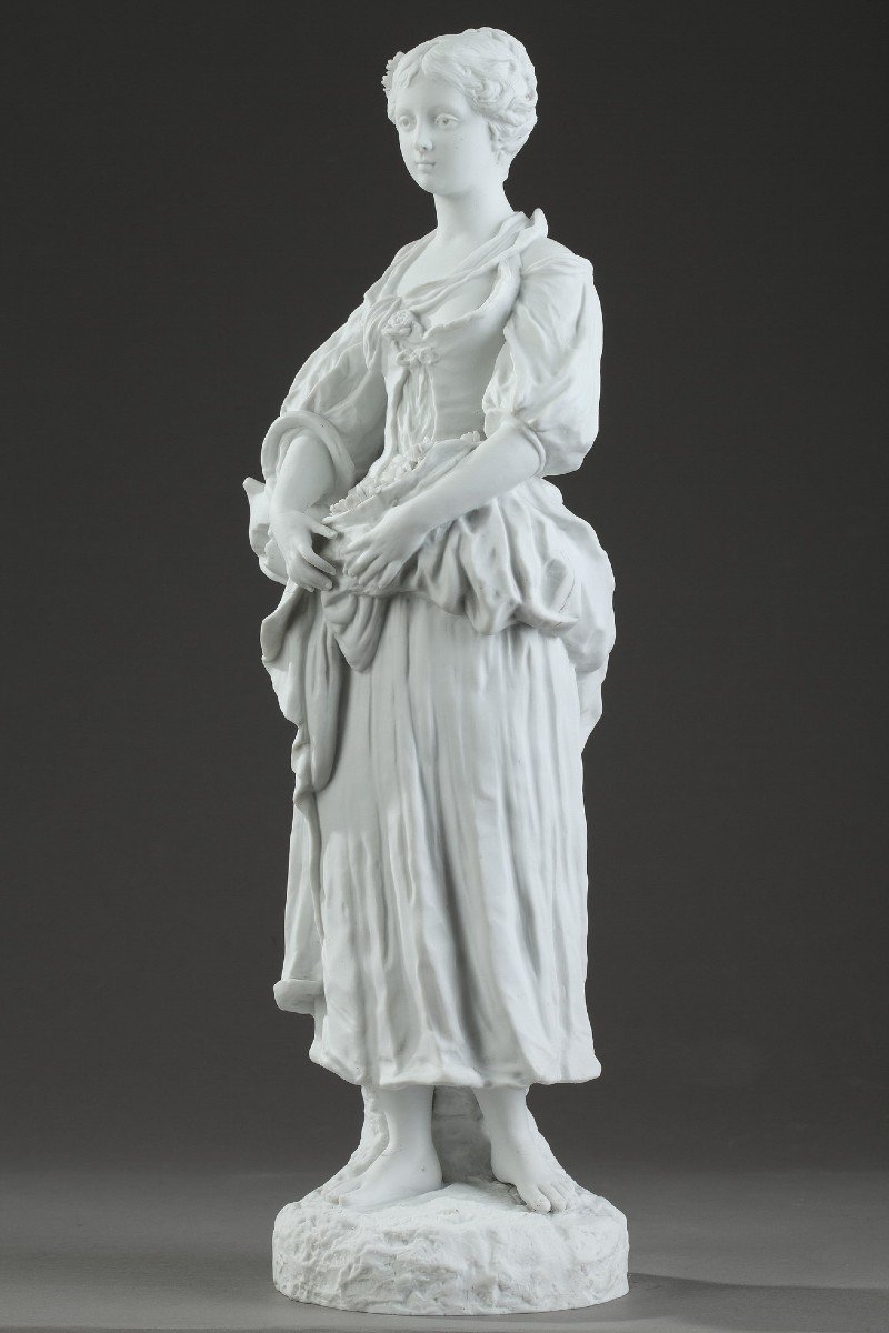Statuette En Biscuit "jeune Fille à La Cruche Cassée", XIXe Siècle-photo-4