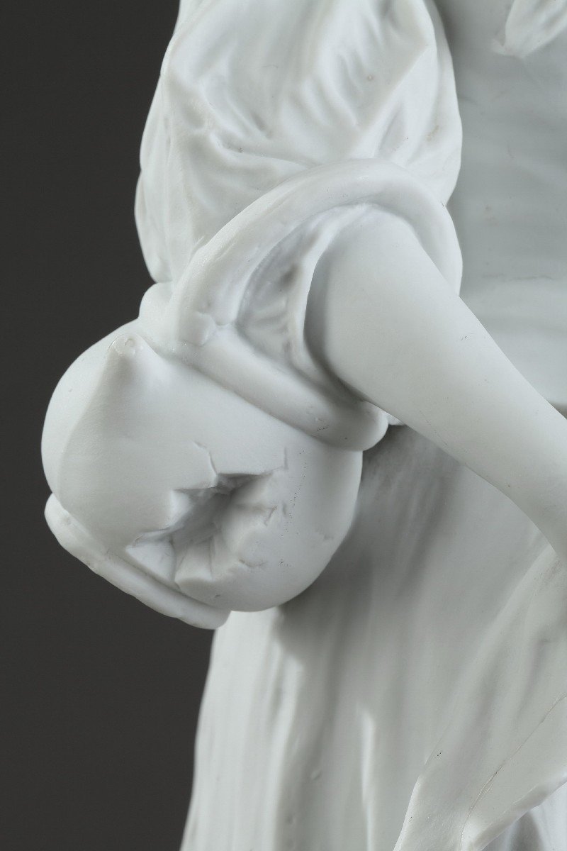 Biscuit Statuette "young Girl With A Broken Jug", 19th Century-photo-6