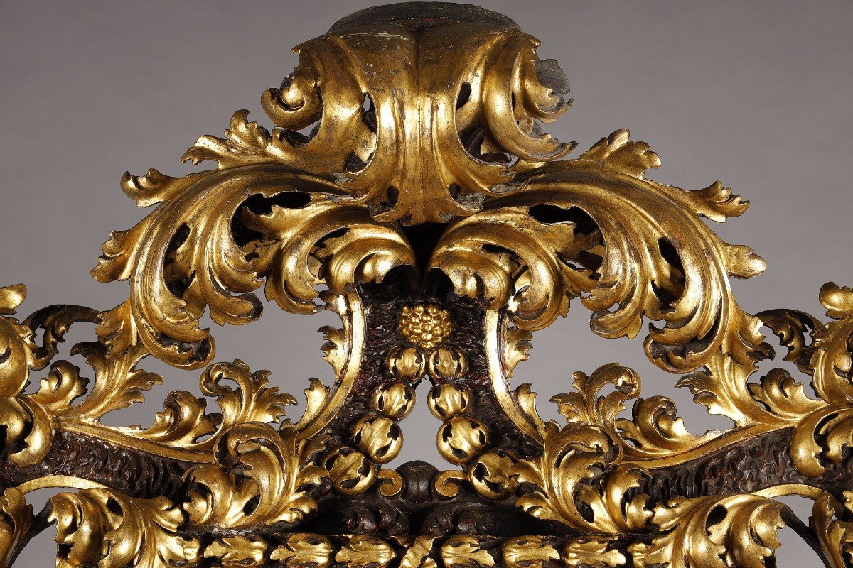 Carved Frame With Lush Volutes From The Roman Baroque Period-photo-2