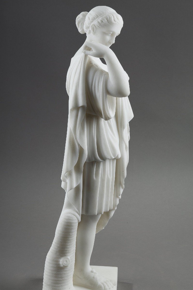 Marble Sculpture Of Diane De Gabies Signed By Pugi-photo-4