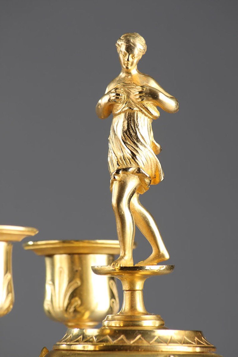 Candlesticks Naturalist Candlesticks In Gilt Bronze In The Taste Of Auguste Cain-photo-2
