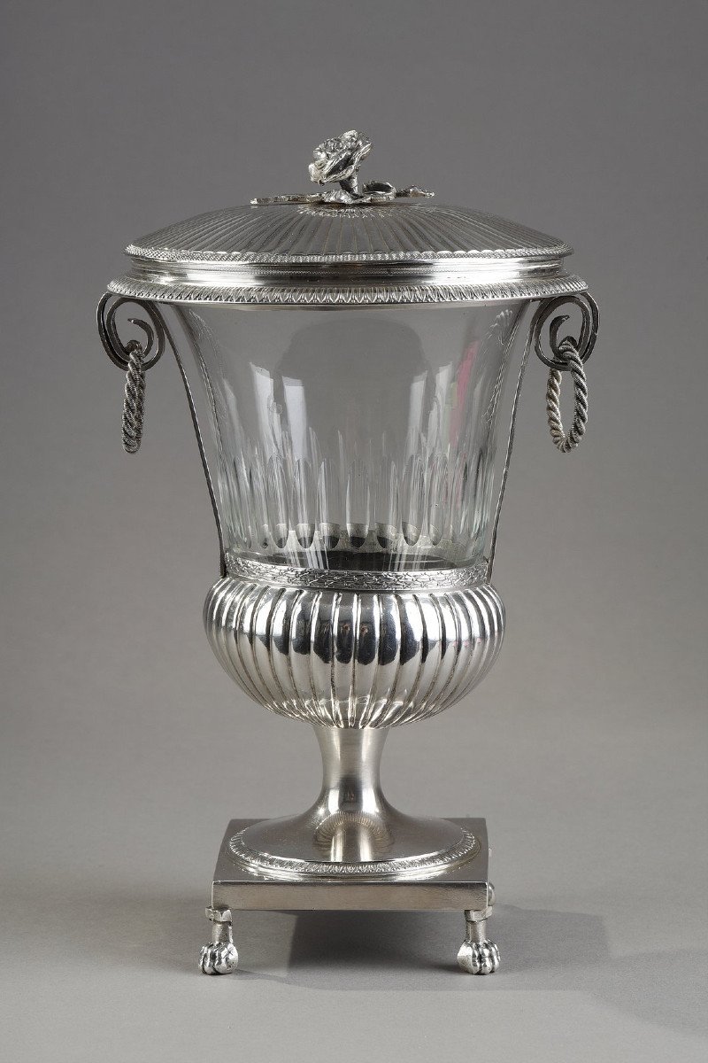 Silver And Crystal Drageoir Master Goldsmith Pierre Jacques Meurice