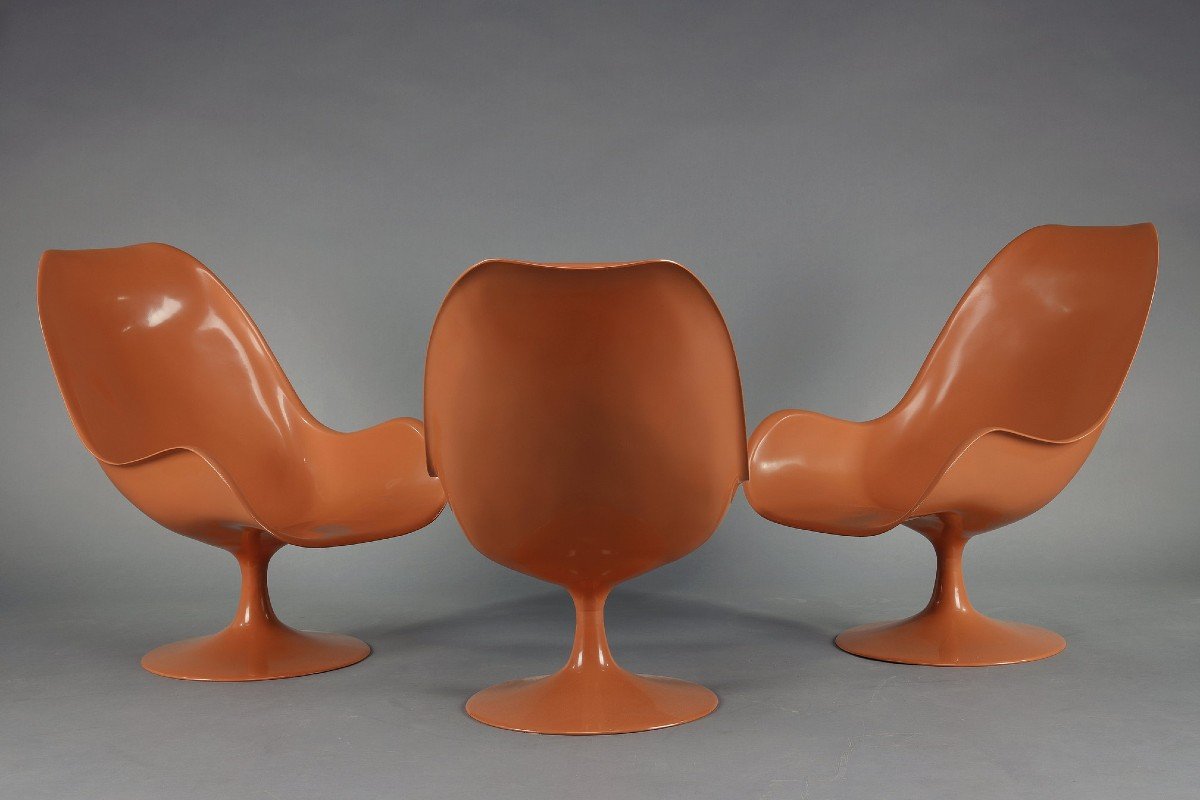 Ensemble De Salon Des Années 1970 : Chaises Tulipes Et Table Basse-photo-1