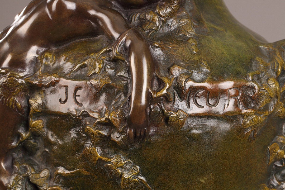 Grand Vase En Bronze à Deux Patines De Marcel Debut (1865-1933)-photo-2