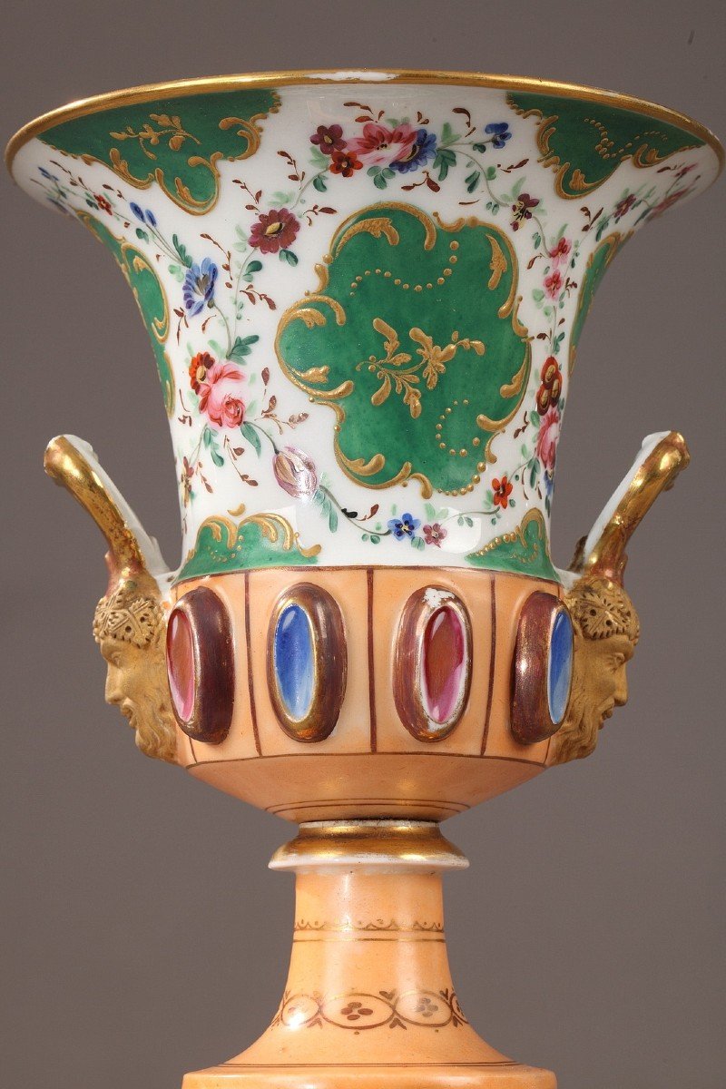 Medici Porcelain Vases From The Louis-philippe Period-photo-2