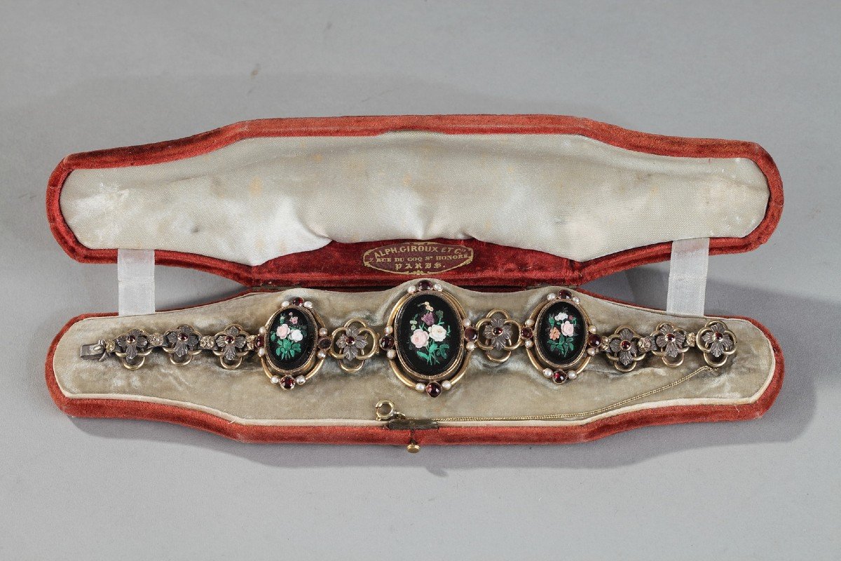 Vermeil Bracelet Decorated With Micro-mosaic Medallions