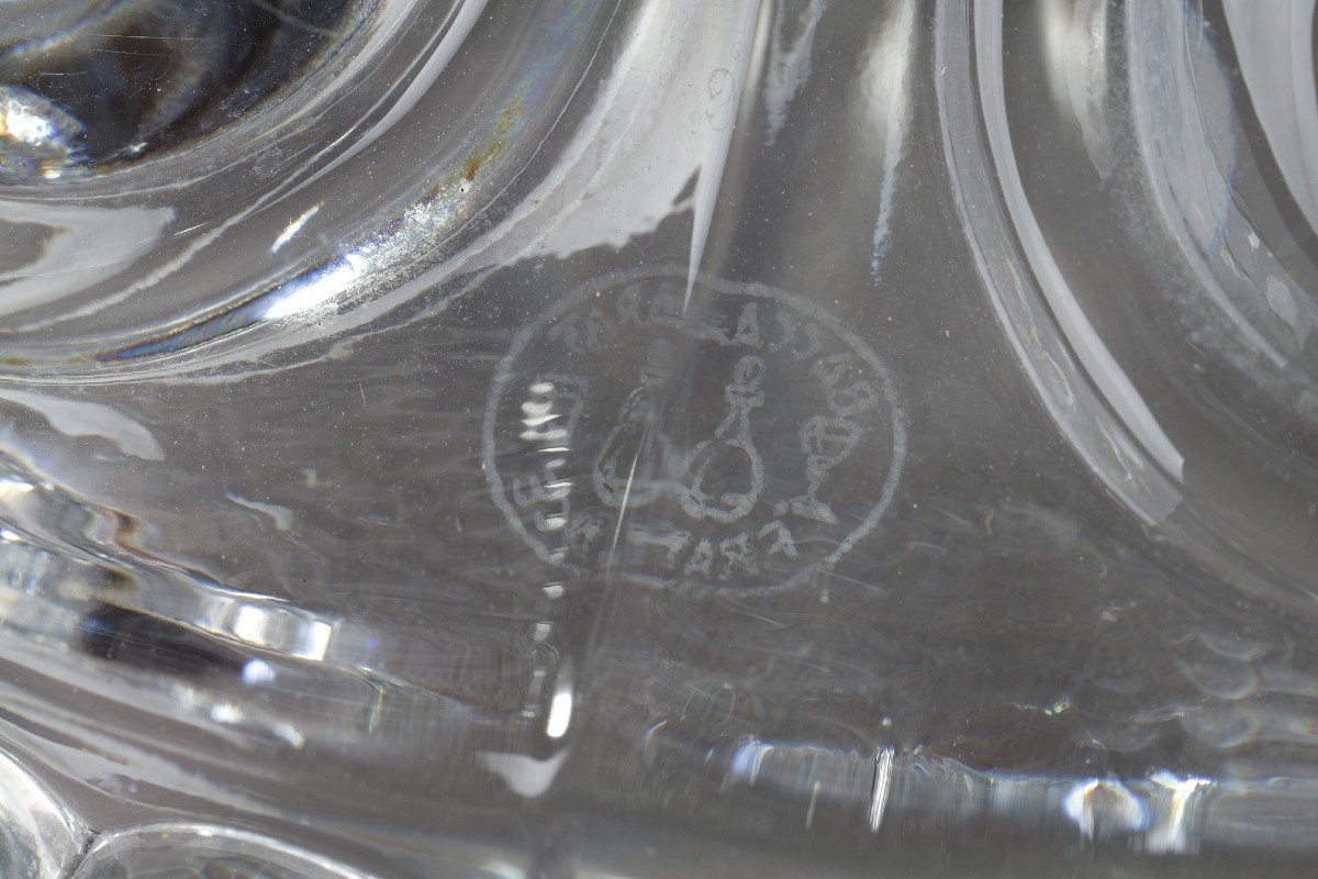 Paire De Girandoles Baccarat  En Cristal à Quatre Bras De Lumière-photo-8