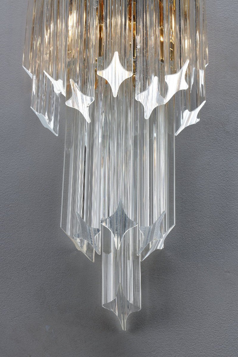 Paire d'Appliques Avec Des Verres De Murano Quadrièdres-photo-7