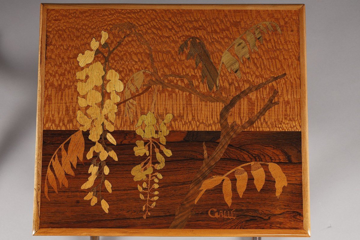 Set Of 4 Nesting Tables Signed Gallé-photo-7