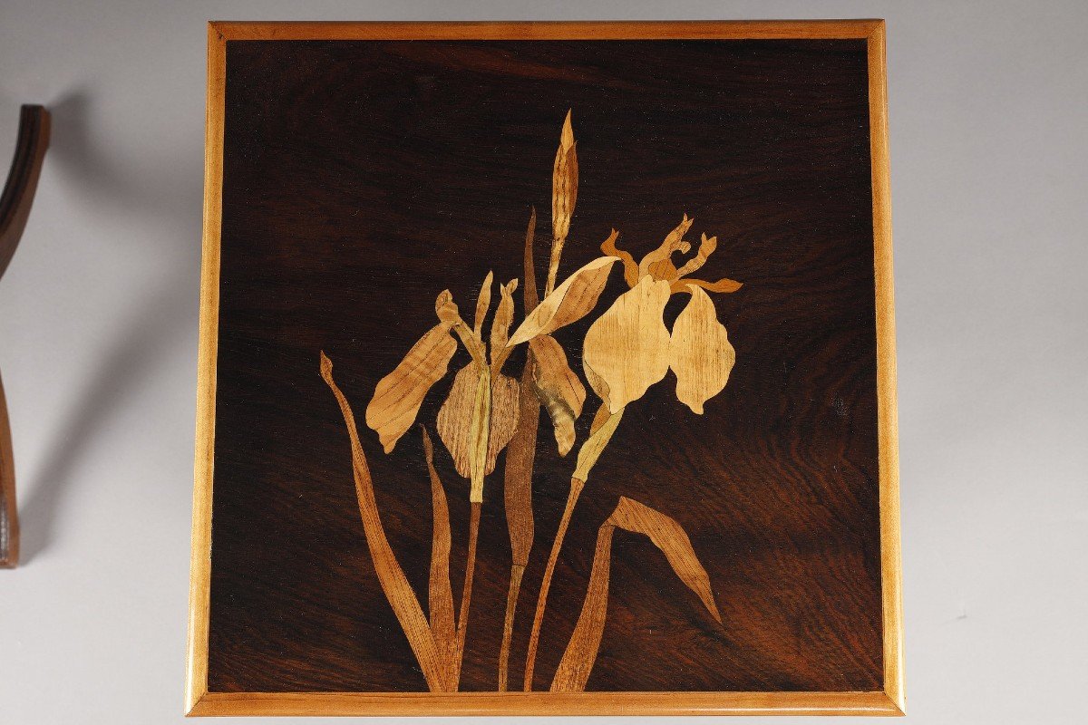 Set Of 4 Nesting Tables Signed Gallé-photo-8