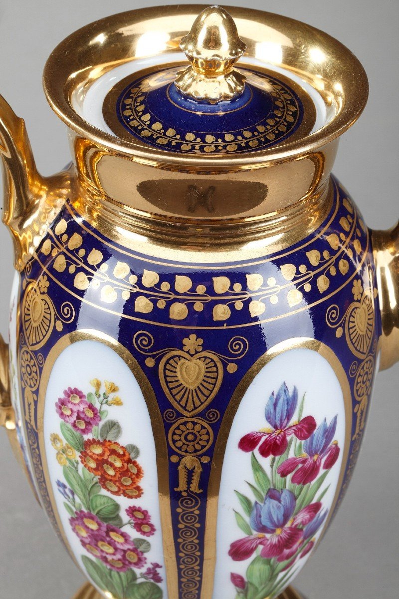6 Piece Charles X Style Paris Porcelain Coffee Set-photo-7