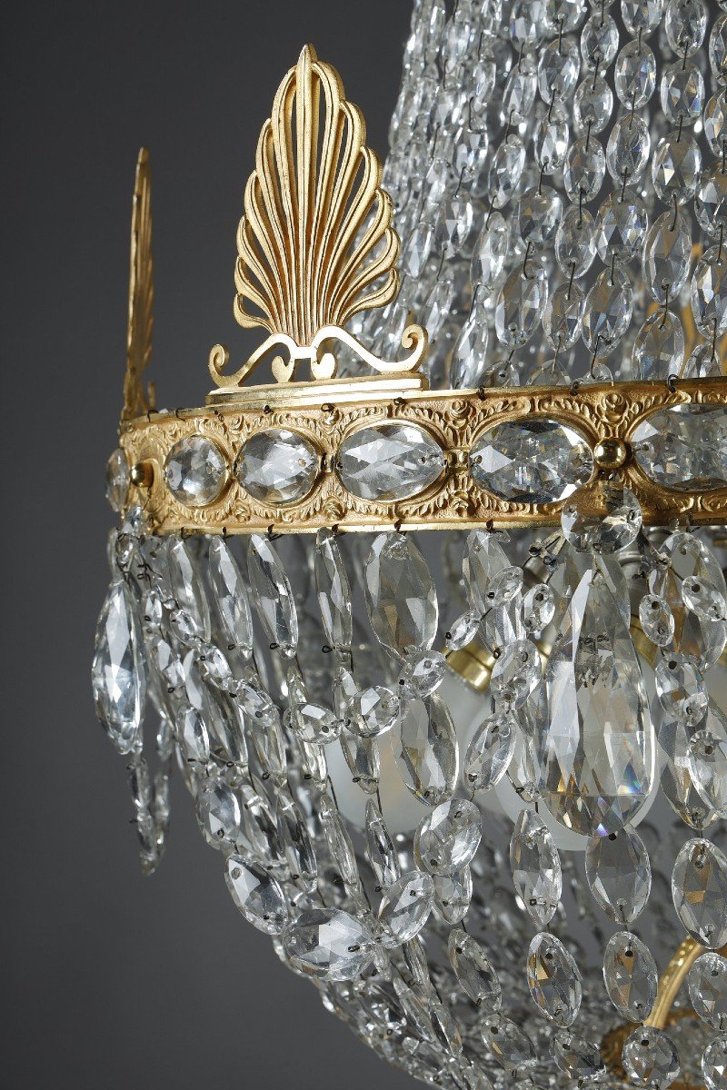 Lustre Montgolfière à Pampilles De Style Empire-photo-3